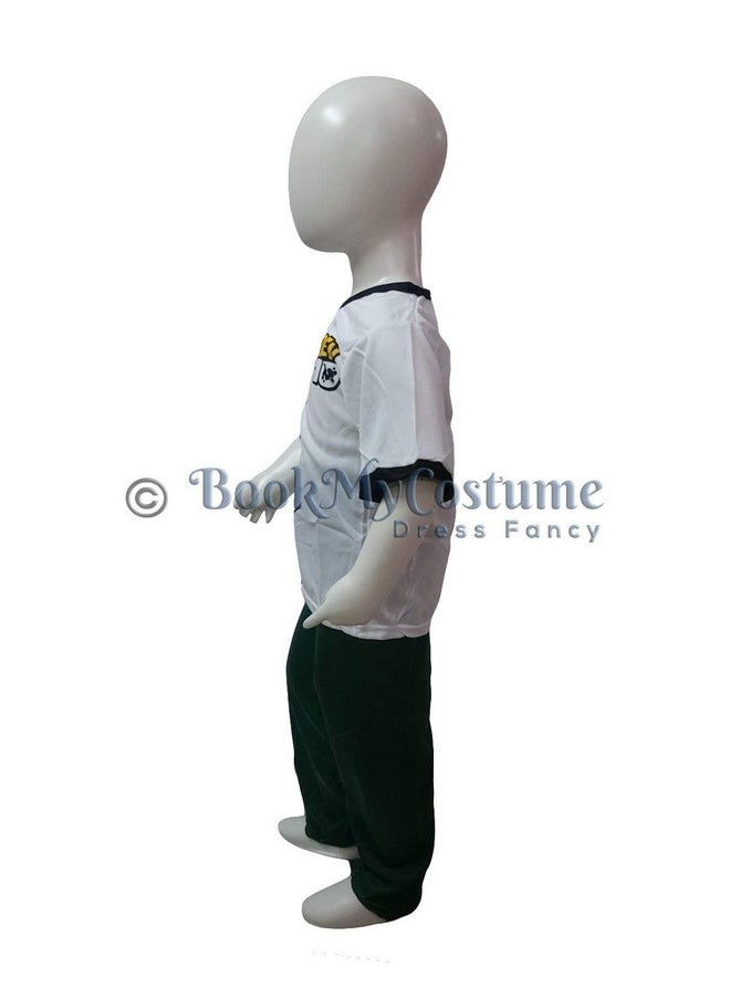 بوك ماي كوستيوم - زي تنكري للأطفال من BookMyCostume برسومات كرتونية باللونين الأخضر والأبيض، مناسب للأطفال من عمر 3 إلى 4 سنوات - Image 1