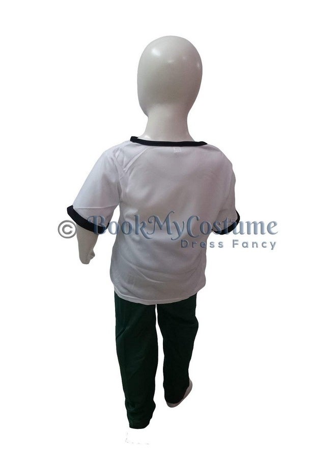 بوك ماي كوستيوم - زي تنكري للأطفال من BookMyCostume برسومات كرتونية باللونين الأخضر والأبيض، مناسب للأطفال من عمر 3 إلى 4 سنوات - Image 1