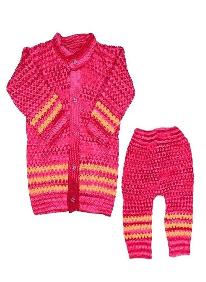 GLAN Warm Winter Wear 4 Pcs Baby Suit For Babies/Infants | Unisex Soft Baby Suit For 0-6 months babies (Pack Of 1, Pink) - Image 4