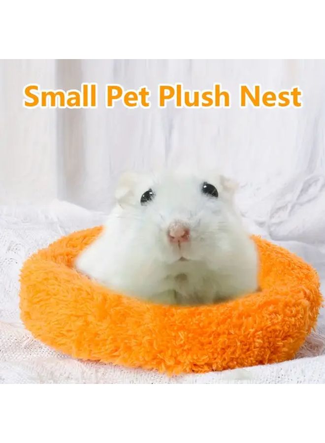 Orange Soft Plush Hamster Nest Small Pet Sleeping Bag Cozy Habitat for Guinea Pigs Chinchillas - Image 4