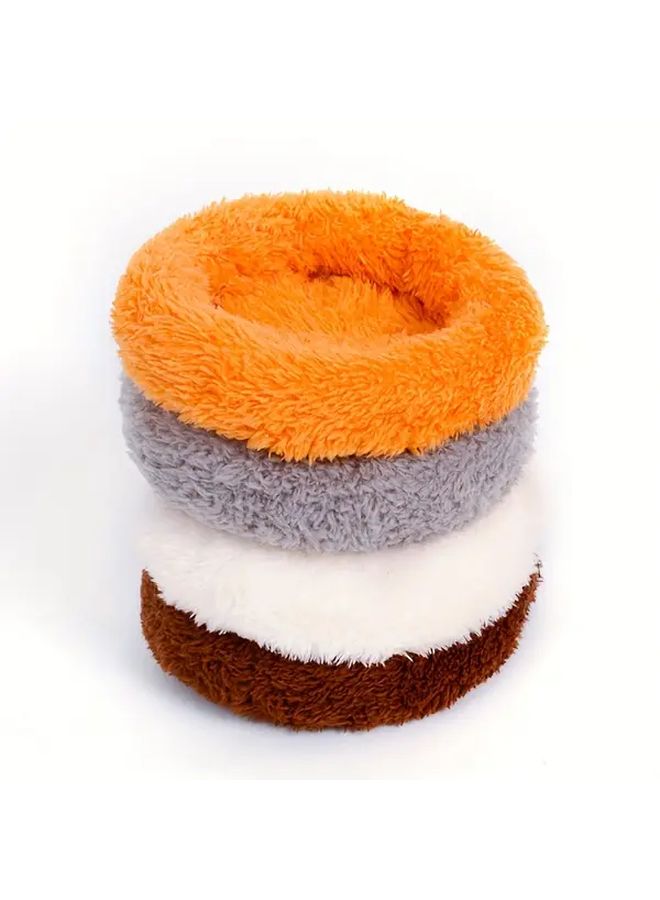 Orange Soft Plush Hamster Nest Small Pet Sleeping Bag Cozy Habitat for Guinea Pigs Chinchillas - Image 2