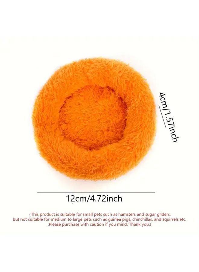 Orange Soft Plush Hamster Nest Small Pet Sleeping Bag Cozy Habitat for Guinea Pigs Chinchillas - Image 3