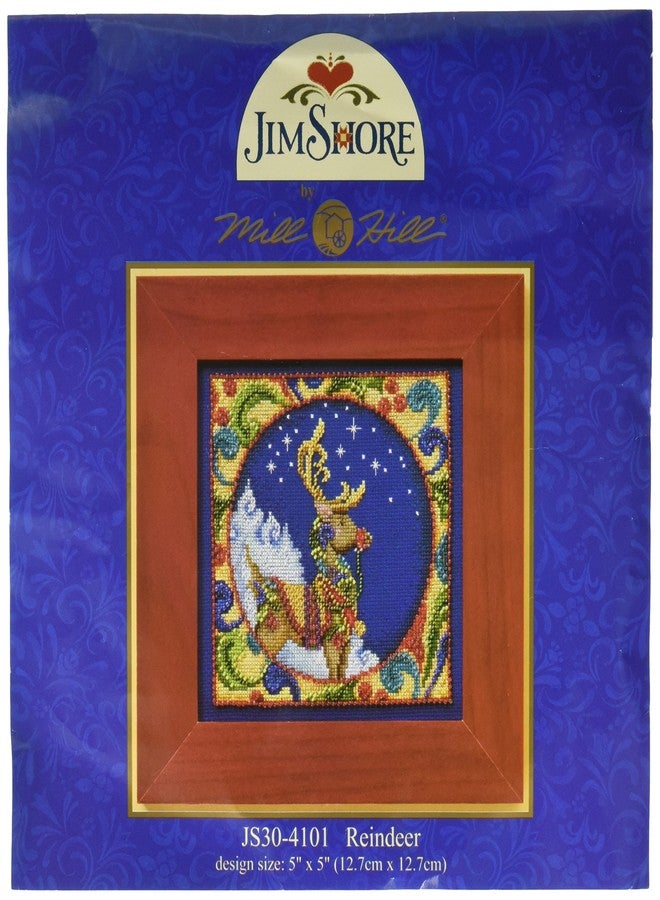Mill Hill 143287/Jim Shore Counted Cross Stitch Kit 5"X5", Reindeer (18 Count)