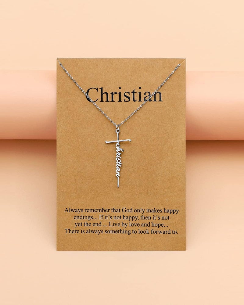 Lcherry Faith Cross Pendant Necklace for Women Religious Christian Jewelry Mother's Day Gifts for Women - Image 5