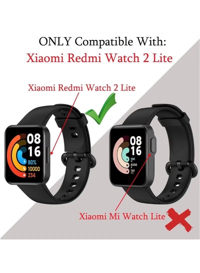 3 Pcs Silicone Straps Compatible with Redmi Watch 2 Lite Watch band(Black+Blue+White) - Image 2