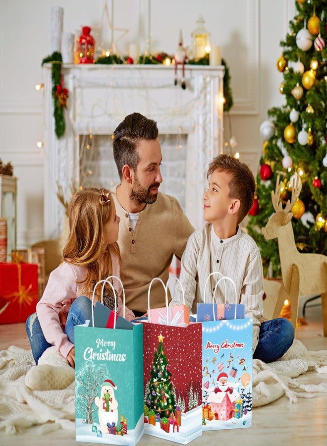BLEWINDZ 24Pcs Christmas Gift Bags with Tissues, Small Christmas Bags for Gift with Handle, Xmas Treat Paper Bag for Kids Adults Party Supplies - Image 4