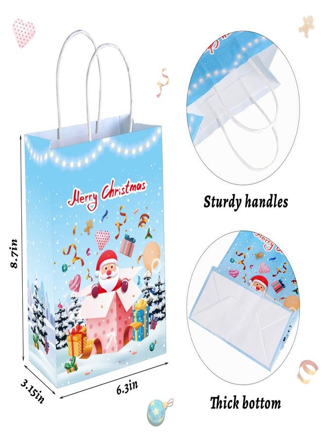 BLEWINDZ 24Pcs Christmas Gift Bags with Tissues, Small Christmas Bags for Gift with Handle, Xmas Treat Paper Bag for Kids Adults Party Supplies - Image 2