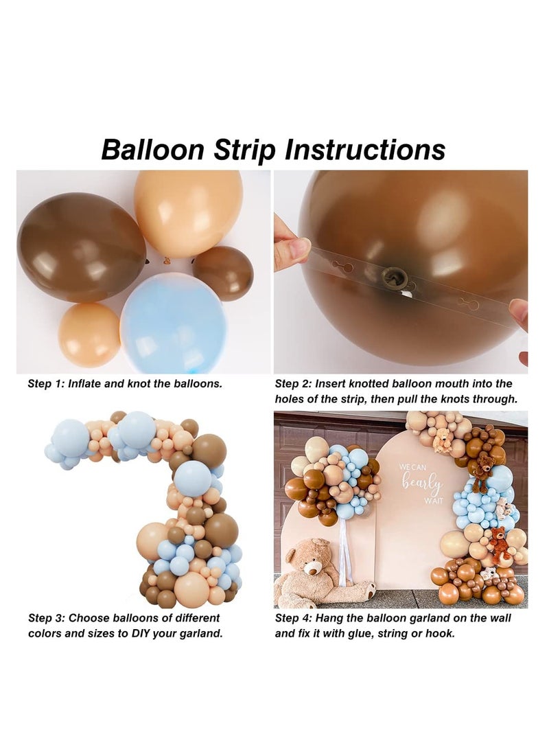 KASTWAVE 156pcs Brown Coffee Blue Balloon Garland Arch Kit with Boho Brown Nude Blue Balloons Gender Reveal and Birthday Party Decoration - Image 4