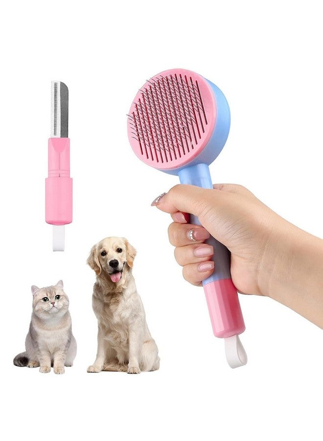 Emily Pets Cat Comb Set-Self-Cleaning Cat Brush, Deep Cleansing Slicker Brush For Dogs, Ultimate Pet Grooming Brush For Cats, Cat Brush With Release Button (Purple) - Image 2