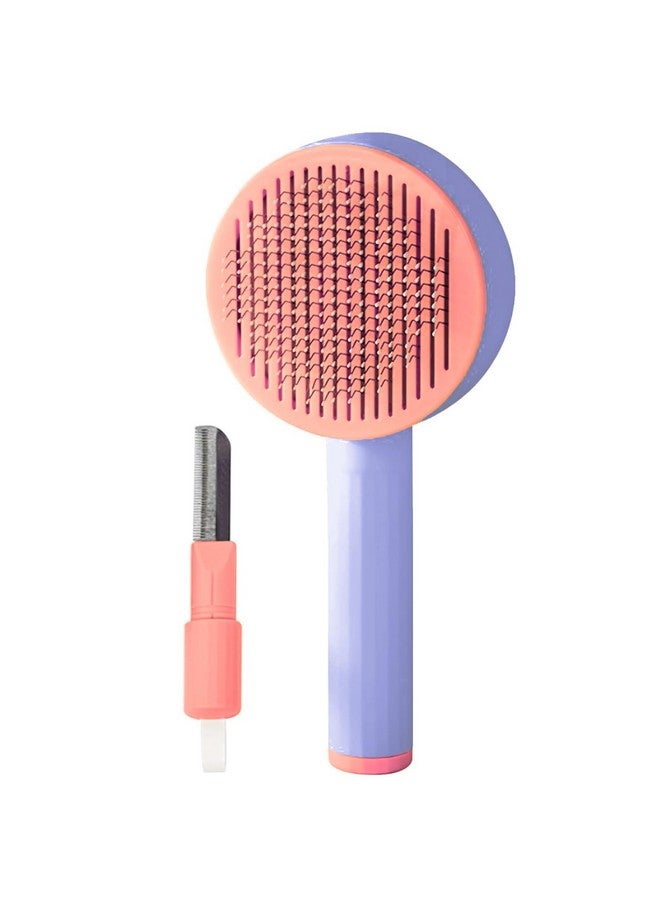 Emily Pets Cat Comb Set-Self-Cleaning Cat Brush, Deep Cleansing Slicker Brush For Dogs, Ultimate Pet Grooming Brush For Cats, Cat Brush With Release Button (Purple) - Image 1