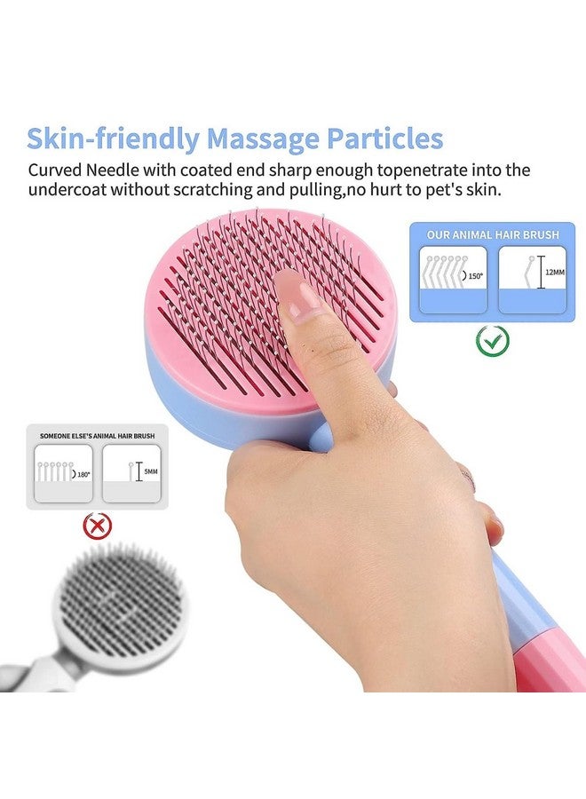 Emily Pets Cat Comb Set-Self-Cleaning Cat Brush, Deep Cleansing Slicker Brush For Dogs, Ultimate Pet Grooming Brush For Cats, Cat Brush With Release Button (Purple) - Image 5