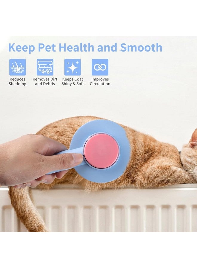 Emily Pets Cat Comb Set-Self-Cleaning Cat Brush, Deep Cleansing Slicker Brush For Dogs, Ultimate Pet Grooming Brush For Cats, Cat Brush With Release Button (Purple) - Image 3
