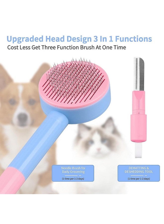 Emily Pets Cat Comb Set-Self-Cleaning Cat Brush, Deep Cleansing Slicker Brush For Dogs, Ultimate Pet Grooming Brush For Cats, Cat Brush With Release Button (Purple) - Image 4