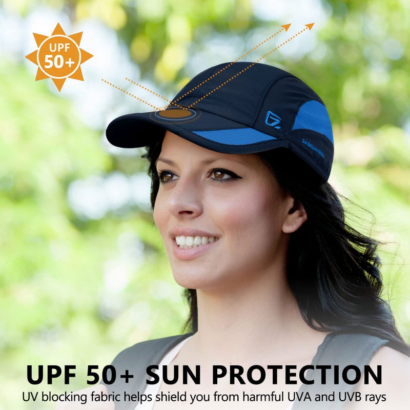 GADIEMKENSD Cooling Running Hat Quick Dry Summer Baseball Cap UPF50+ Sports Sun Caps Breathable Mesh Trucker Dad Hats Unstructured for Golf Tennis Hiking Gym Travel Camping Navy L - Image 2