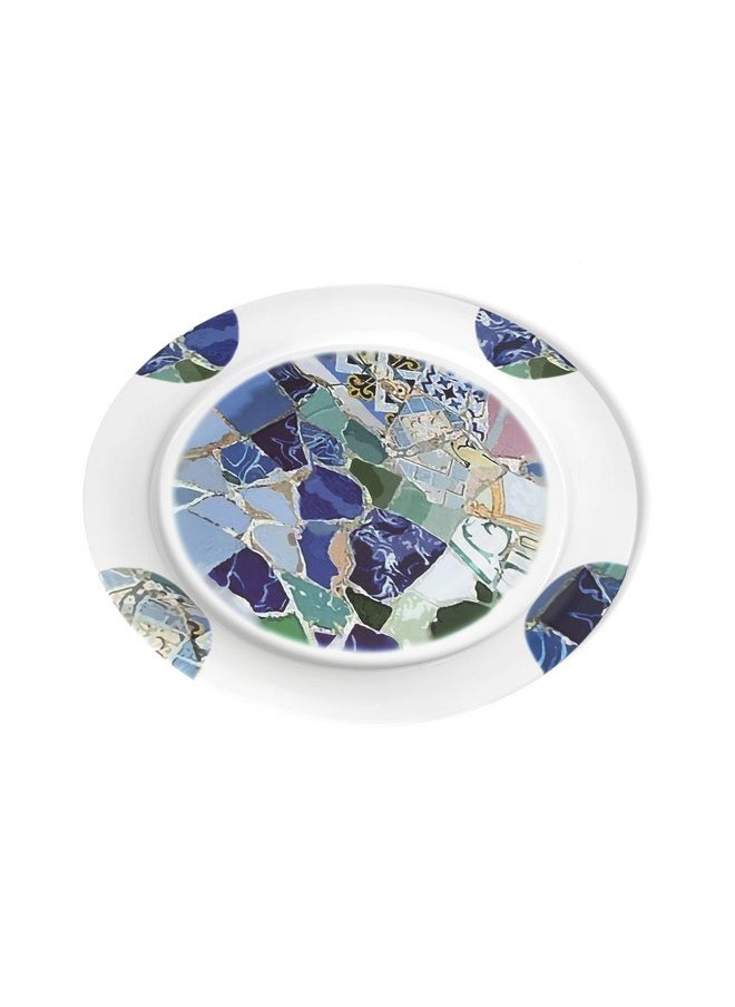 Lipper International - Lipper International Seascape Enamel & Stainless Steel Platter 14”, Multi color - Image 1
