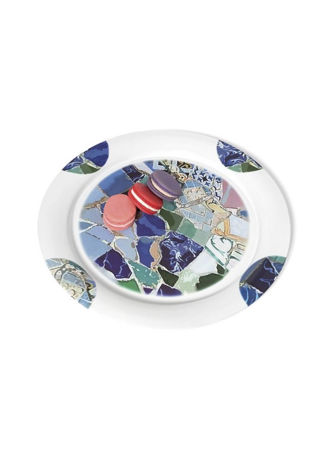 Lipper International - Lipper International Seascape Enamel & Stainless Steel Platter 14”, Multi color - Image 1