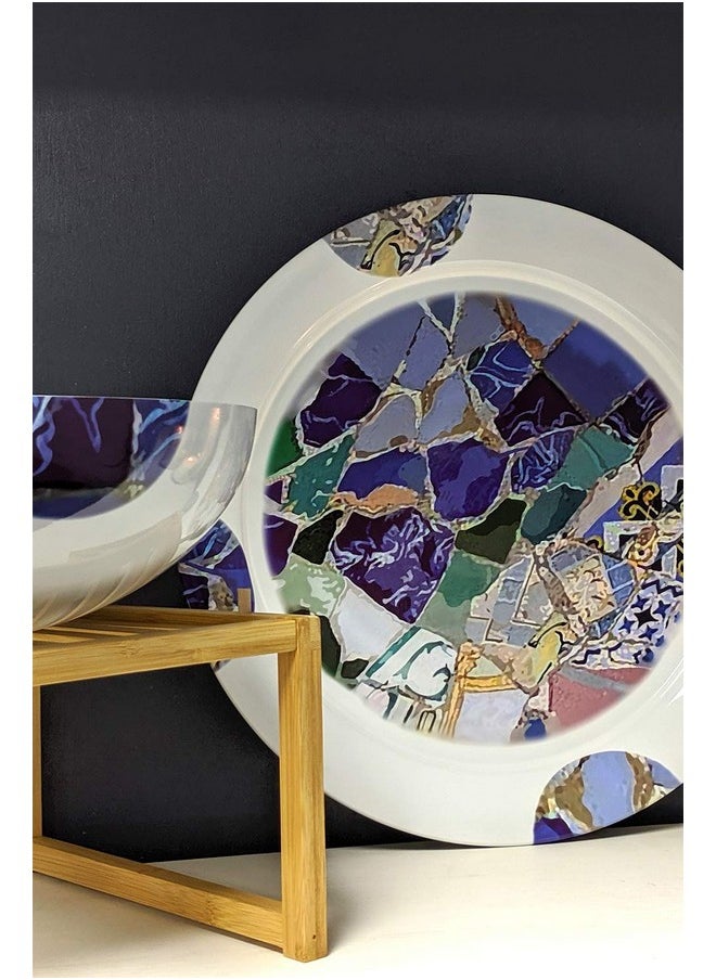 Lipper International - Lipper International Seascape Enamel & Stainless Steel Platter 14”, Multi color - Image 1
