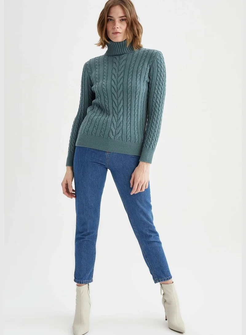 DeFacto Woman Tricot Regular Fit Turtle Neck Pullover