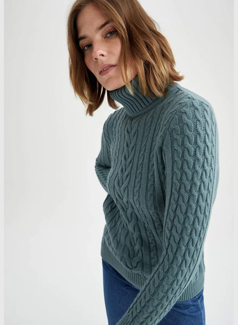 DeFacto Woman Tricot Regular Fit Turtle Neck Pullover