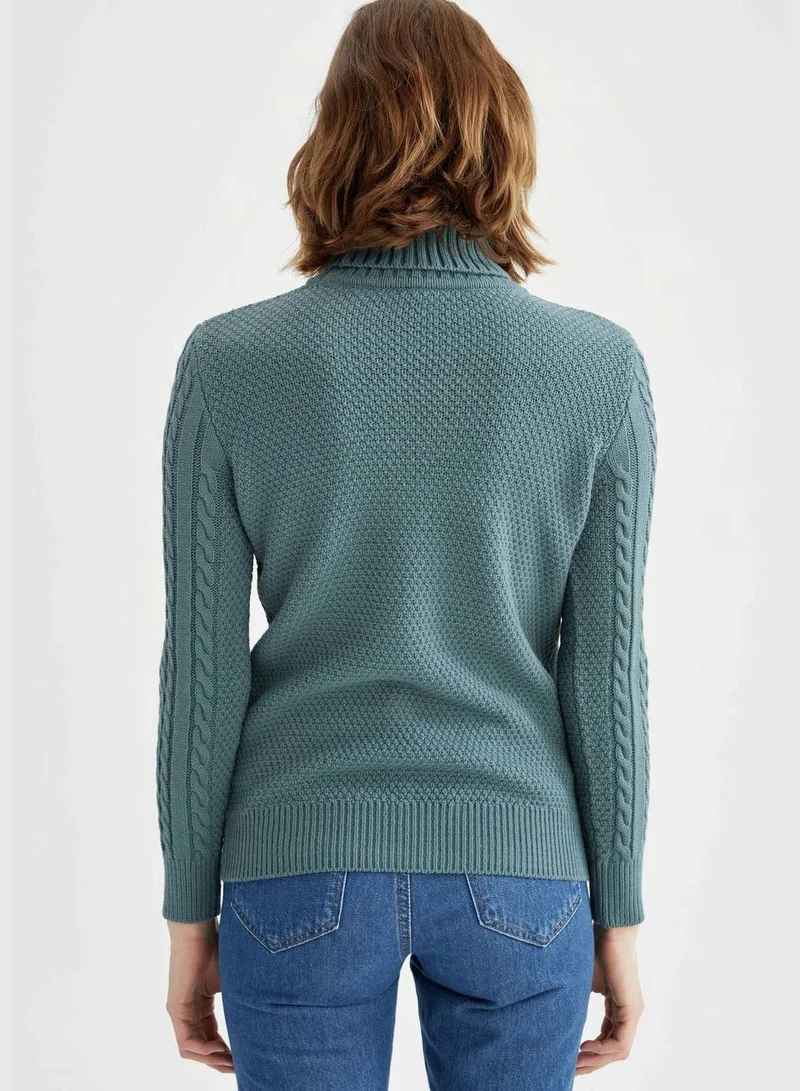 DeFacto Woman Tricot Regular Fit Turtle Neck Pullover
