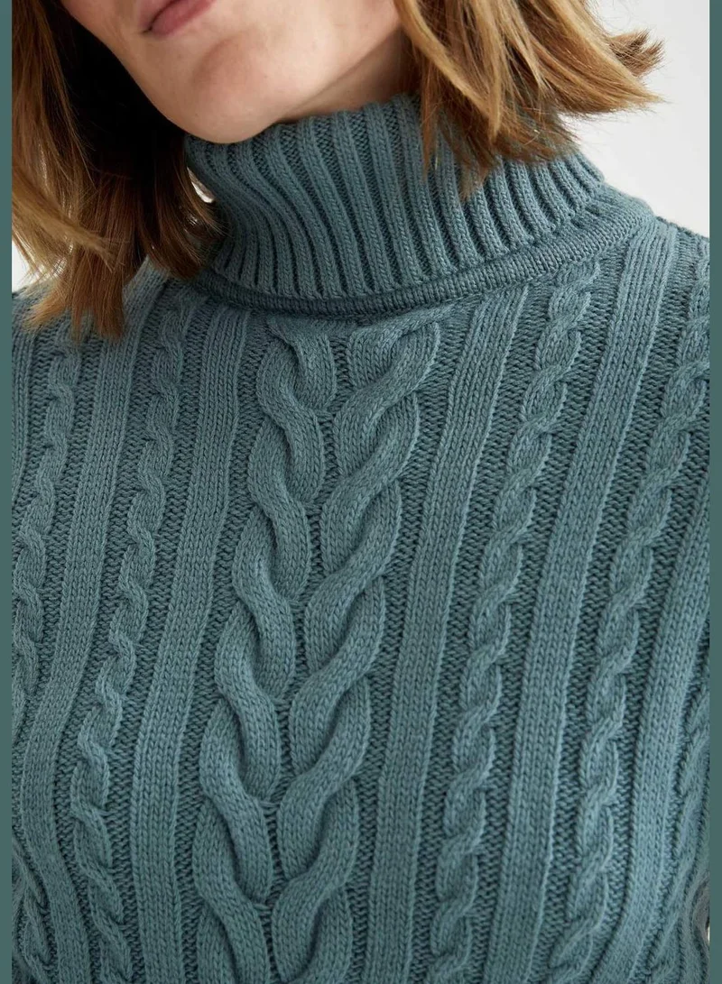 DeFacto Woman Tricot Regular Fit Turtle Neck Pullover