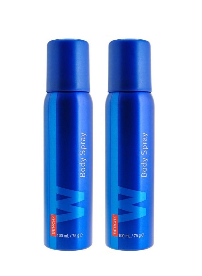 Bench 2Pcs Bench Wired Body Spray  For Men, 100 Ml - Image 1