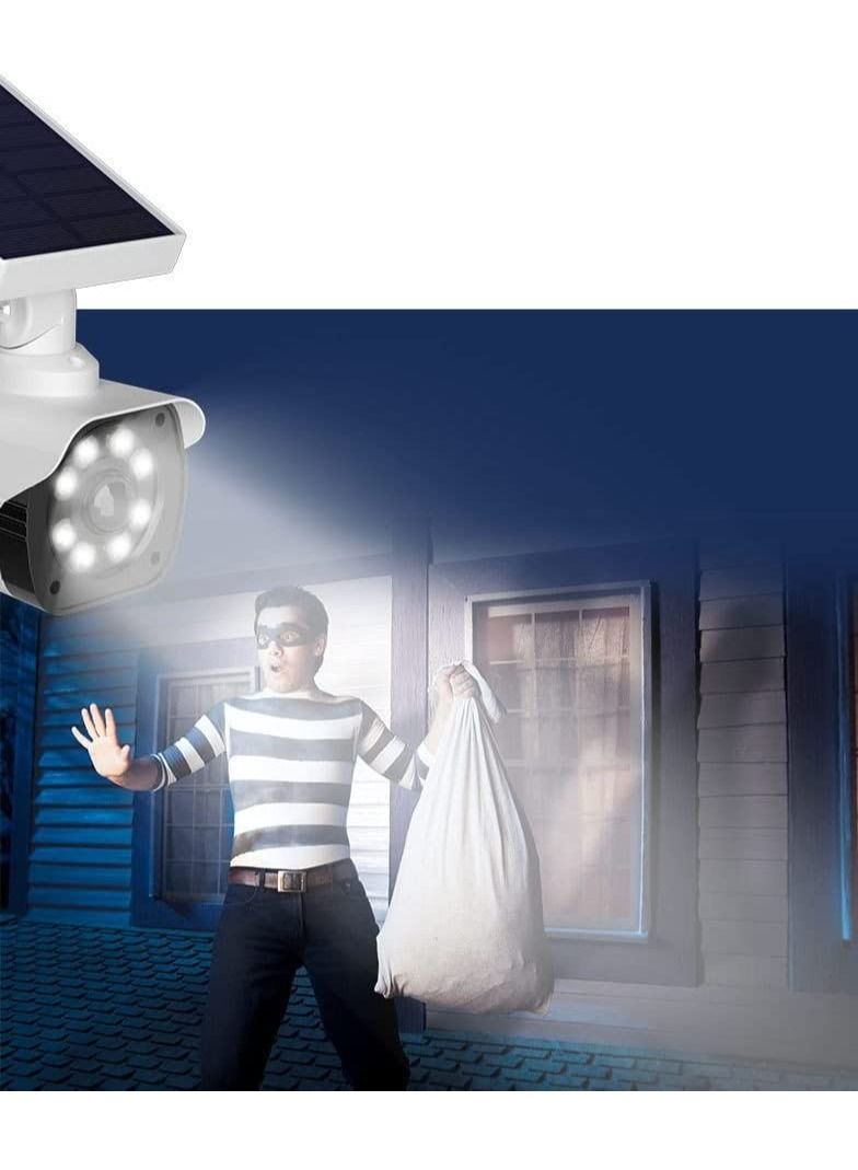 Rubik Dummy CCTV Camera With Motion Sensor Solar Light Red Flashing Warning, Indoor Outdoor Waterproof For Fake Surveillance Suitable for Home Porch Corridor Streets Garden Office Warehouse Business  - Image 2
