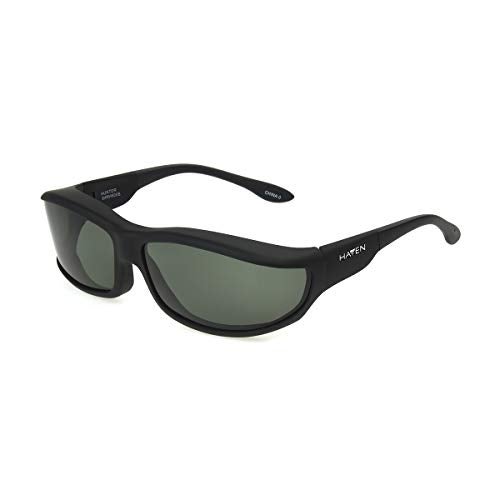 Dioptics Haven-Hunter Polarized Rectangular Fits Over Sunglasses, Black, 82 mm - Image 1