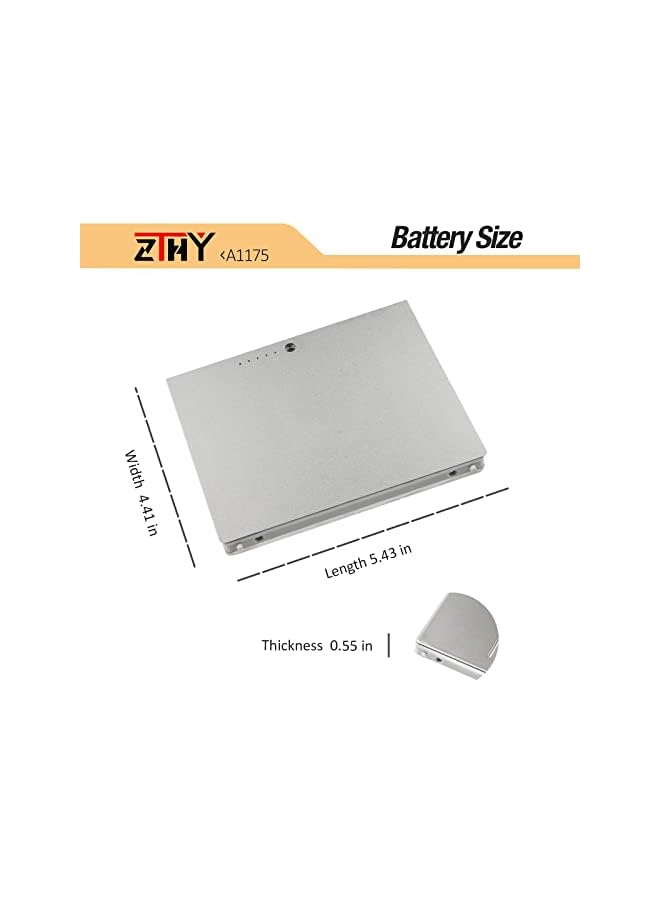 ZTHY A1175 Laptop Battery Replacement For Macbook Pro 15" Early 2006 Late 2006 Mid 2007 Late 2007 Early 2008 A1260 A1211 A1226 A1150 Mb133Xa Mb133Lla Ma348 Ma348Ga Ma348Ja Ma348Lla Mb134Xa 5000Mah - Image 5