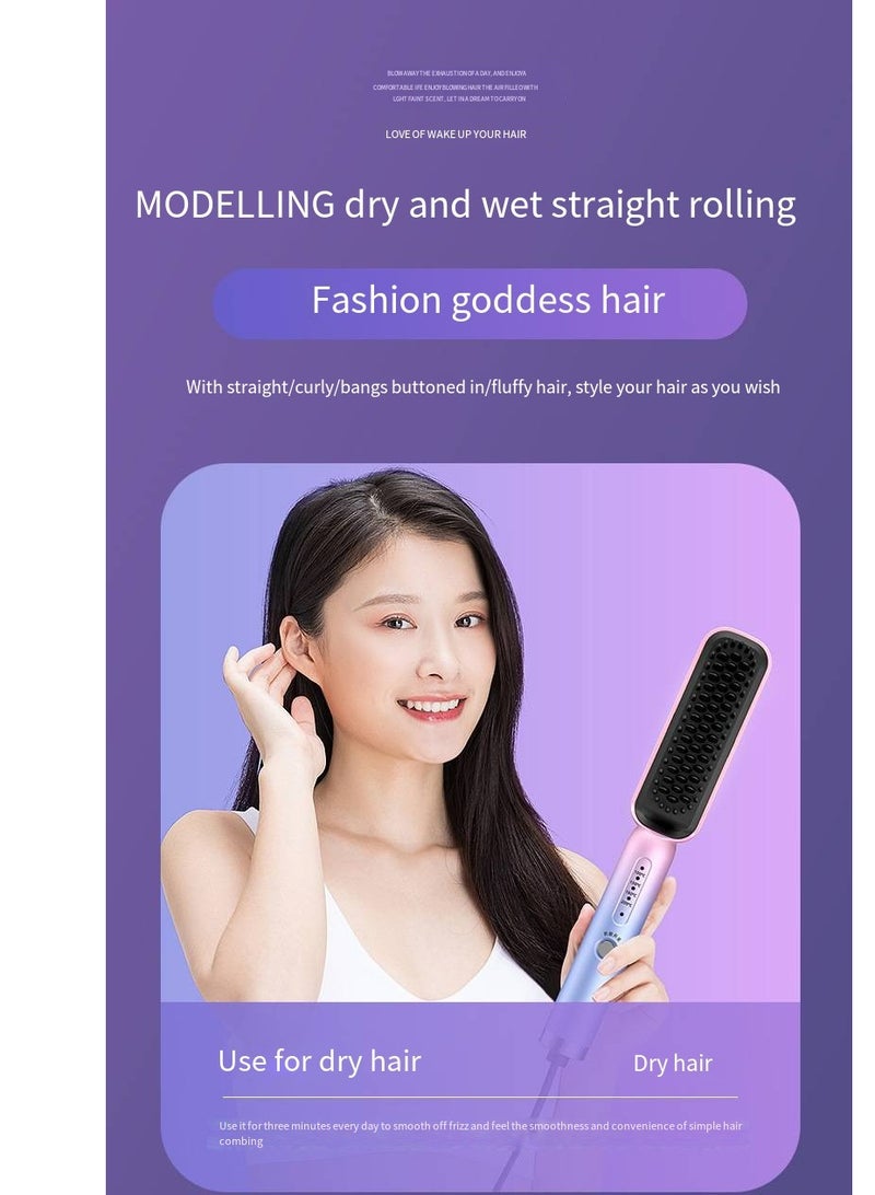 general Mini Ionic Straightening Comb – Travel-Friendly Straightener & Curler for Men/Women, Dual-Use Hair Styling Tool - Image 3