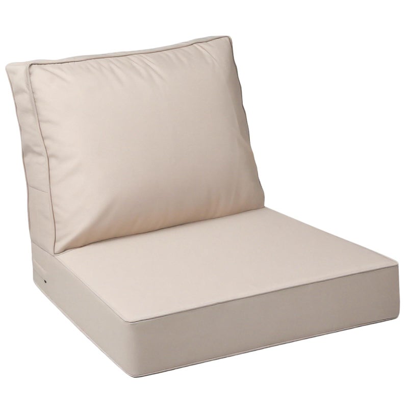 AAAAAcessories Outdoor Deep Seat Cushions with Double Welted Pillow, Waterproof, Fade-Resistant Patio Furniture Replacement Cushions, 24" x 24" x 5" + 24" x 19", Sandstone Beige - Image 1