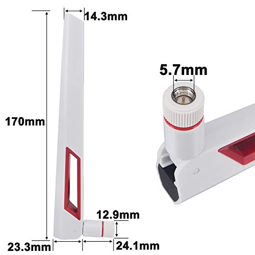 Onelinkmore Dual Band WiFi Antenna 2.4G 5G 5.8GHz Router Antenna SMA Male Universal Antenna for PC Desktop FPV Drone PS4 ASUS AC88U AC87U Antennas WLAN WiFi Antenne Booster Pack of 2 - Image 2