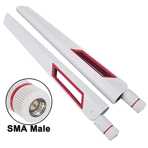 Onelinkmore Dual Band WiFi Antenna 2.4G 5G 5.8GHz Router Antenna SMA Male Universal Antenna for PC Desktop FPV Drone PS4 ASUS AC88U AC87U Antennas WLAN WiFi Antenne Booster Pack of 2 - Image 3