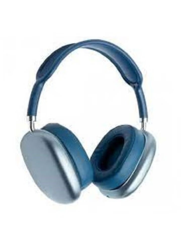 P9 Max Wireless Bluetooth Over-Ear Headphones with Microphone - Blue - Image 3