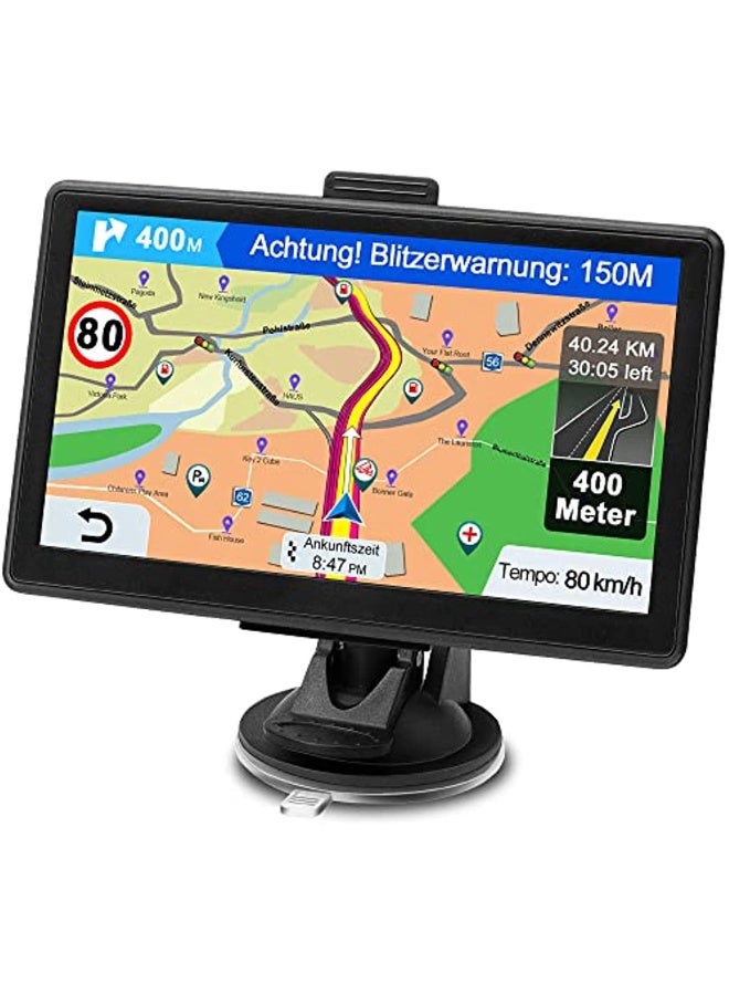 Generic Gps Navigation Device For Car 2022 Navigation For Car Truck Sat Nav 7 Inch Lifetime Free Map Update Navigation System With Poi Flash Warning Voice Guide Driving Lane Europe 52 Map - Image 1