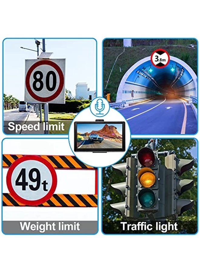 Generic Gps Navigation Device For Car 2022 Navigation For Car Truck Sat Nav 7 Inch Lifetime Free Map Update Navigation System With Poi Flash Warning Voice Guide Driving Lane Europe 52 Map - Image 4