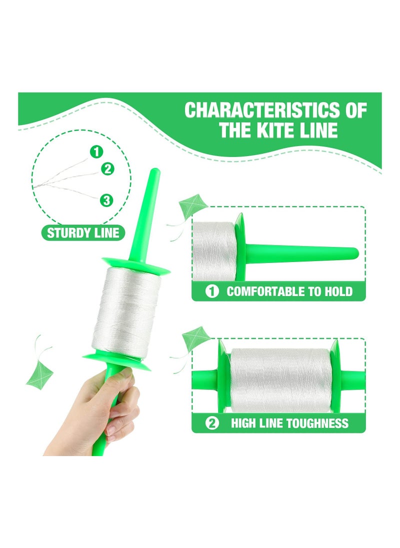 SYOSI - SYOSI 2 Pack Kite Spool, Kite Reel Winder Grip, Kite String Handle with 2 Line Connector 500 ft Line for Each Spool  Kite Line Accessory for Outdoor Kites - Image 1