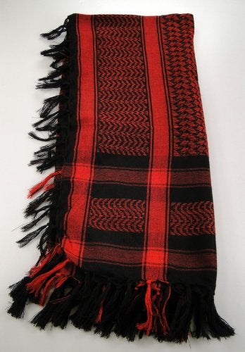 Tapp Collections Premium Shemagh Head Neck Scarf - Red/Black - Image 2
