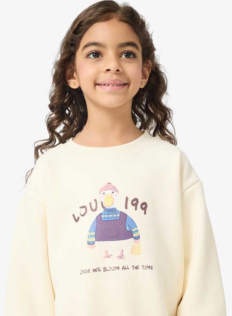 Pinata Duck Print Crew Neck Sweatshirt - Image 1