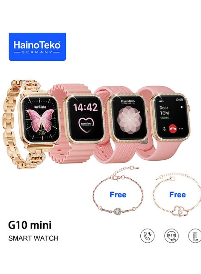 Haino Teko G10 Mini HD IPS AMOLED Display (4 Pairs Strap 2 Free Bracelets) _Pink - Image 3