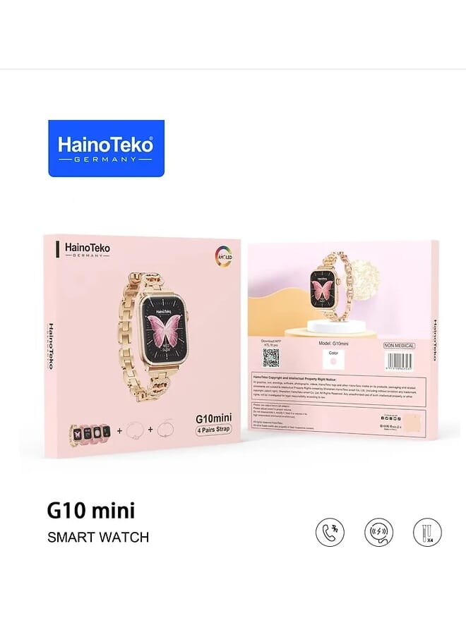 Haino Teko G10 Mini HD IPS AMOLED Display (4 Pairs Strap 2 Free Bracelets) _Pink - Image 2
