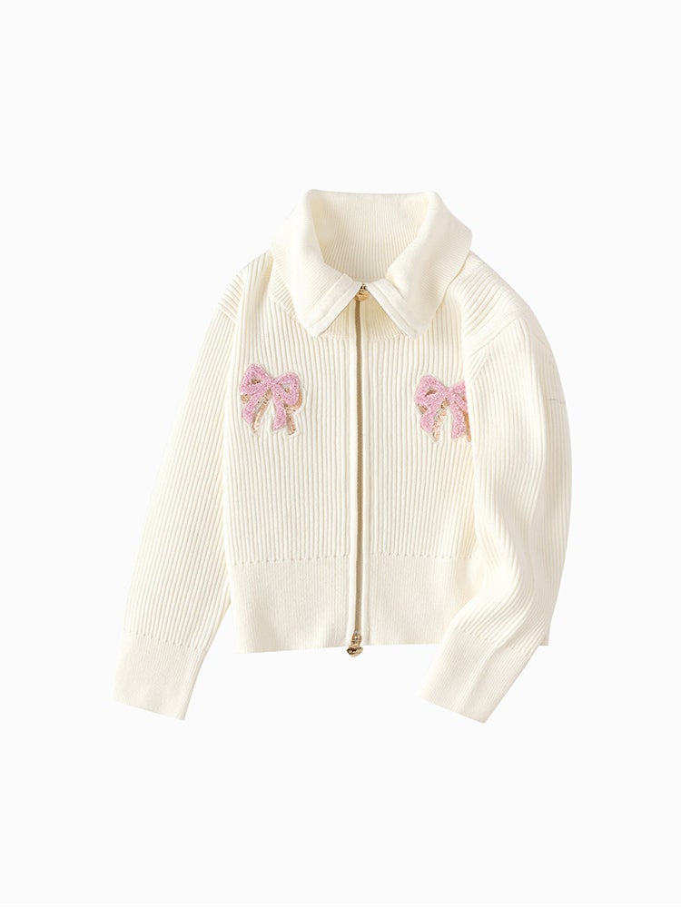 بالابالا كارديغان صوف بسحاب للبنات - Image 1