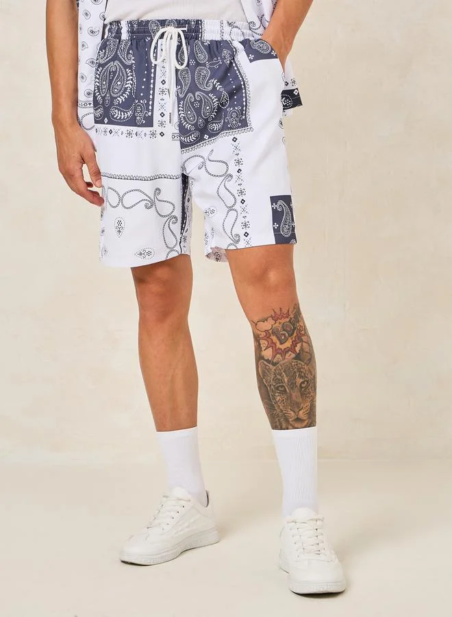 ستايلي Summer Bandana Paisley Print Shirt & Shorts Co-Ords