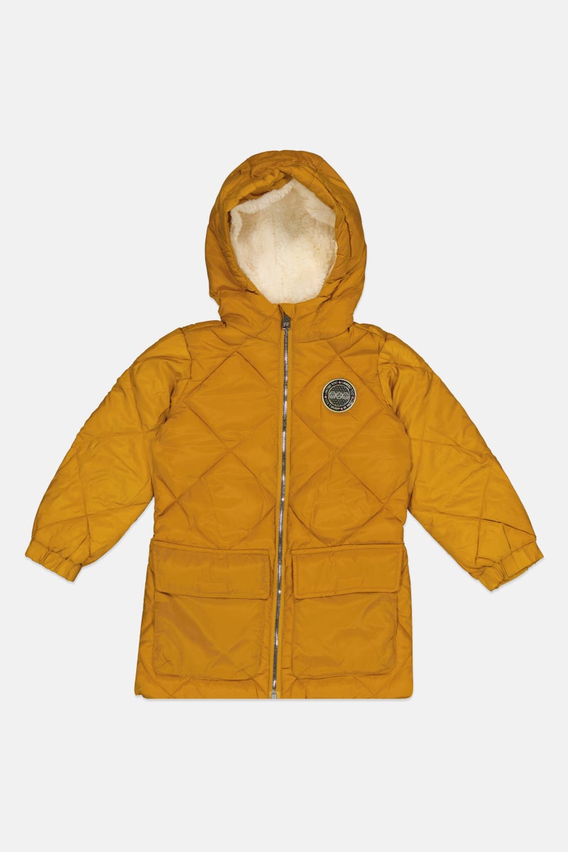 Limited Too جاكيتات مبطنة للبنات الصغيرات بشعار العلامة التجارية، أصفر خردلي - Image 1