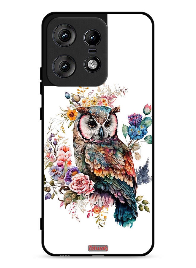 Tolwak Motorola Edge 50 Pro 5G Protective Case Cover Owl Abstract Art - Image 1