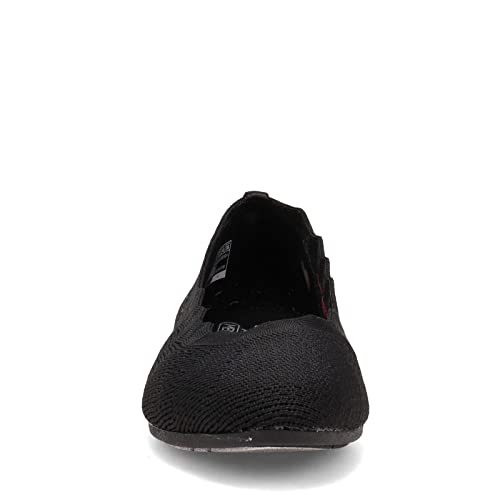 Skechers Women's Cleo 2.0 - Love Spell Scalloped Knit Skimmer Flats with Air-Cooled Memory Foam, Black, 6 - Image 4