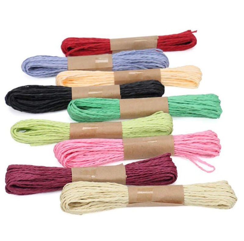 Cenme Raffia Stripes Paper String,Twisted Paper Craft String/Cord/Rope for DIY Making Twisted Paper Craft String/Cord/Rope, 2mm Thickness,32 Yards(30M) - Image 4