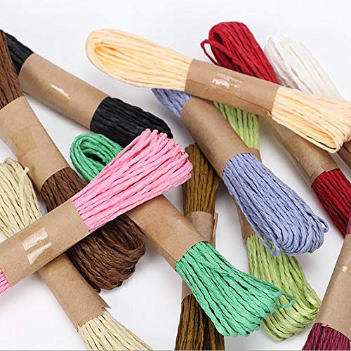 Cenme Raffia Stripes Paper String,Twisted Paper Craft String/Cord/Rope for DIY Making Twisted Paper Craft String/Cord/Rope, 2mm Thickness,32 Yards(30M) - Image 2