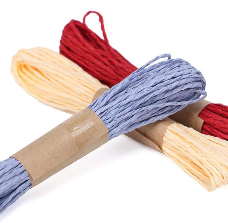 Cenme Raffia Stripes Paper String,Twisted Paper Craft String/Cord/Rope for DIY Making Twisted Paper Craft String/Cord/Rope, 2mm Thickness,32 Yards(30M) - Image 3