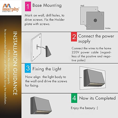 Murphy 3W Wall Step Surface Light Outdoor and Indoor Led Foot Light with Aluminium Ip65 Grade Waterproof Body : Warm White, Pack of 6 - Image 5